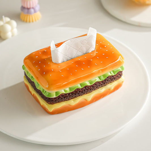Ceramic Hamburger Tissue Box