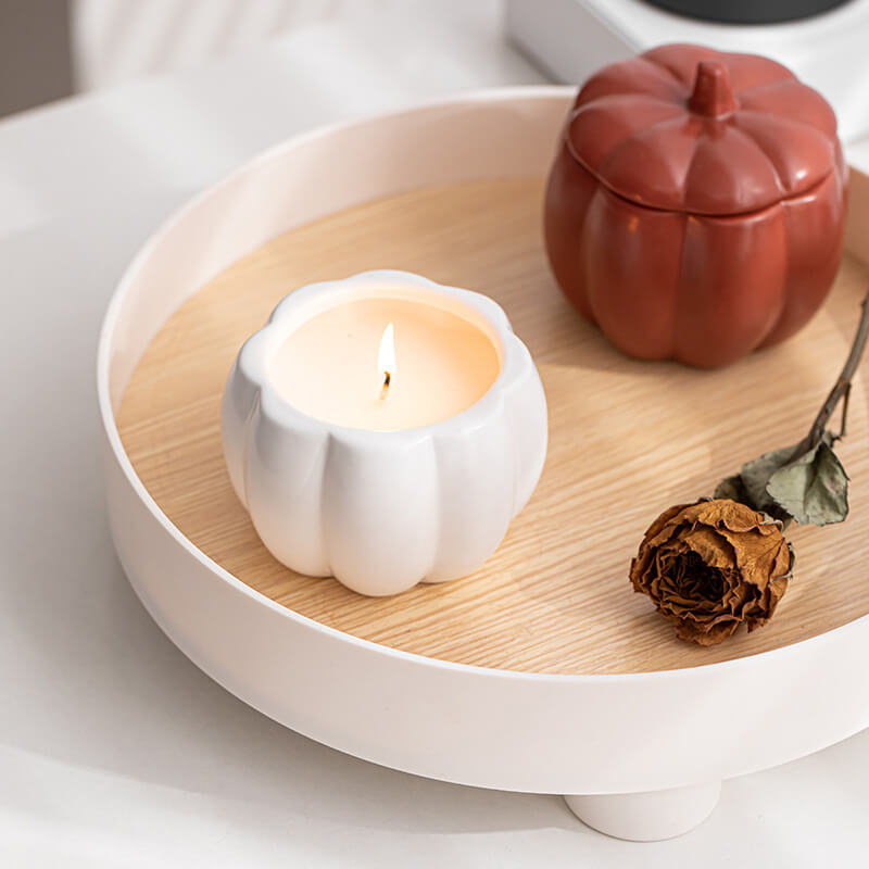 Ceramic Pumpkin Candle Cup