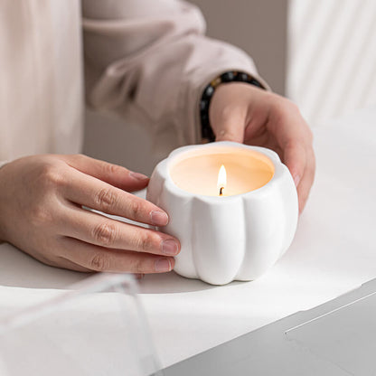 Ceramic Pumpkin Candle Cup