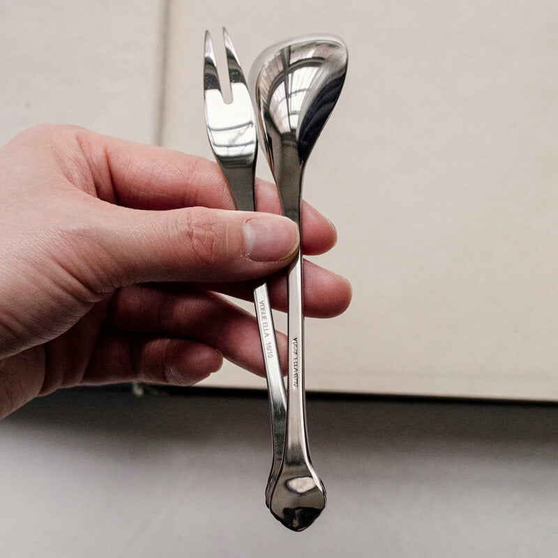 Cherry Blossom Embossed Dessert Spoon & Fork