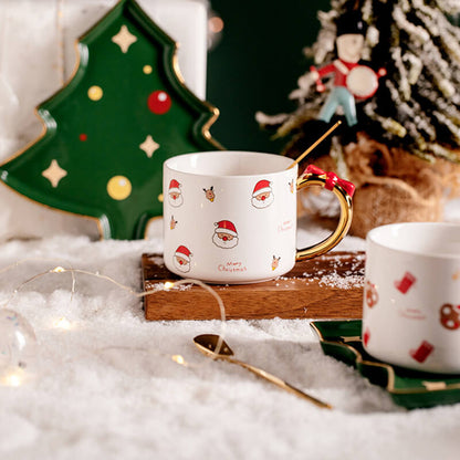 Christmas Ceramic Cups and Saucer