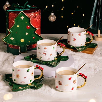 Christmas Ceramic Cups and Saucer