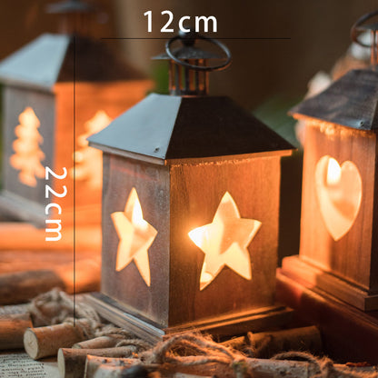 Christmas Vintage Wooden House Candle Holder