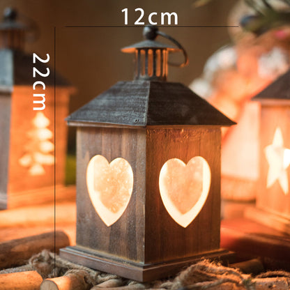 Christmas Vintage Wooden House Candle Holder