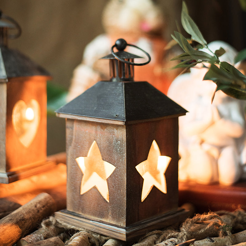 Christmas Vintage Wooden House Candle Holder