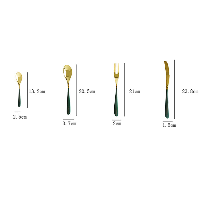 Classic Simple Stainless Steel Flatware 4Pcs Set