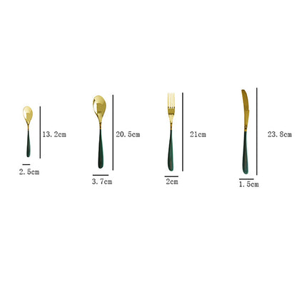 Classic Simple Stainless Steel Flatware 4Pcs Set