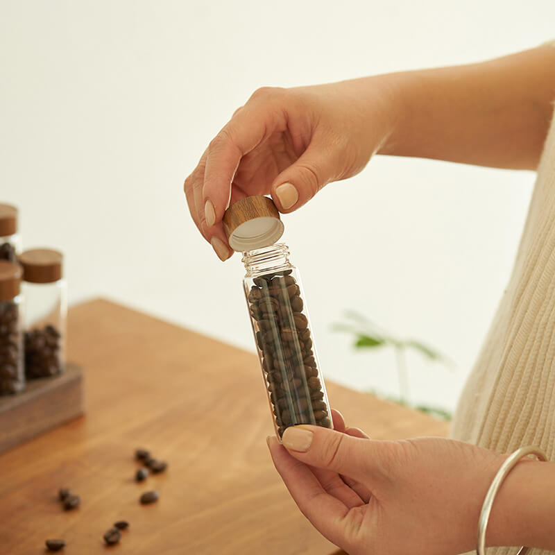 Coffee Beans Test Tube Glass Storage Jar