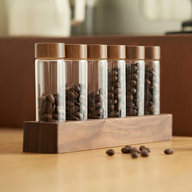 Coffee Beans Test Tube Glass Storage Jar