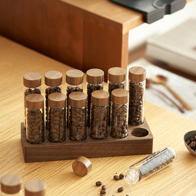 Coffee Beans Test Tube Glass Storage Jar