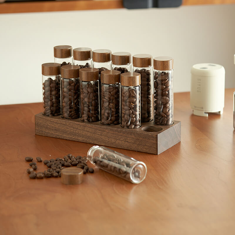 Coffee Beans Test Tube Glass Storage Jar