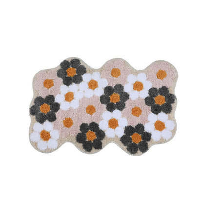Colored Flower Decoration Rug