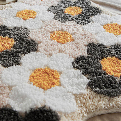 Colored Flower Decoration Rug