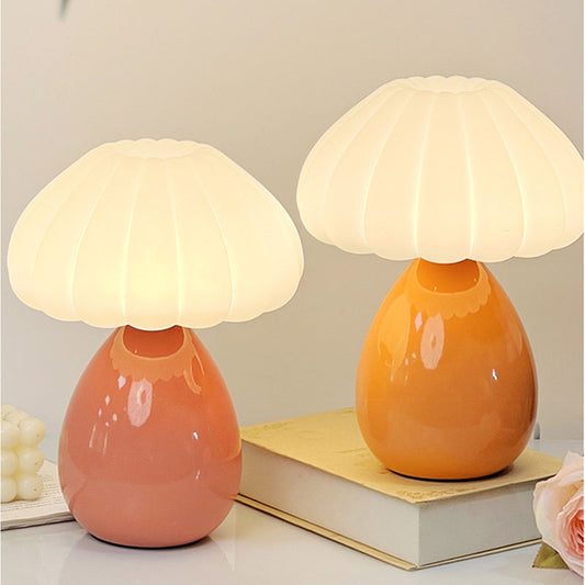 Cream Mushroom Ceramic Table Lamp