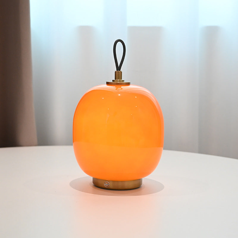 Creamy Glass Lantern Table Lamp