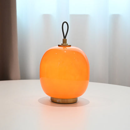 Creamy Glass Lantern Table Lamp