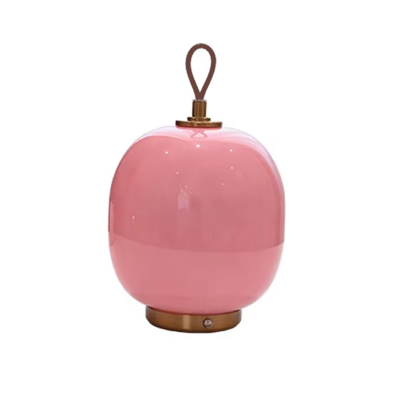 Creamy Glass Lantern Table Lamp