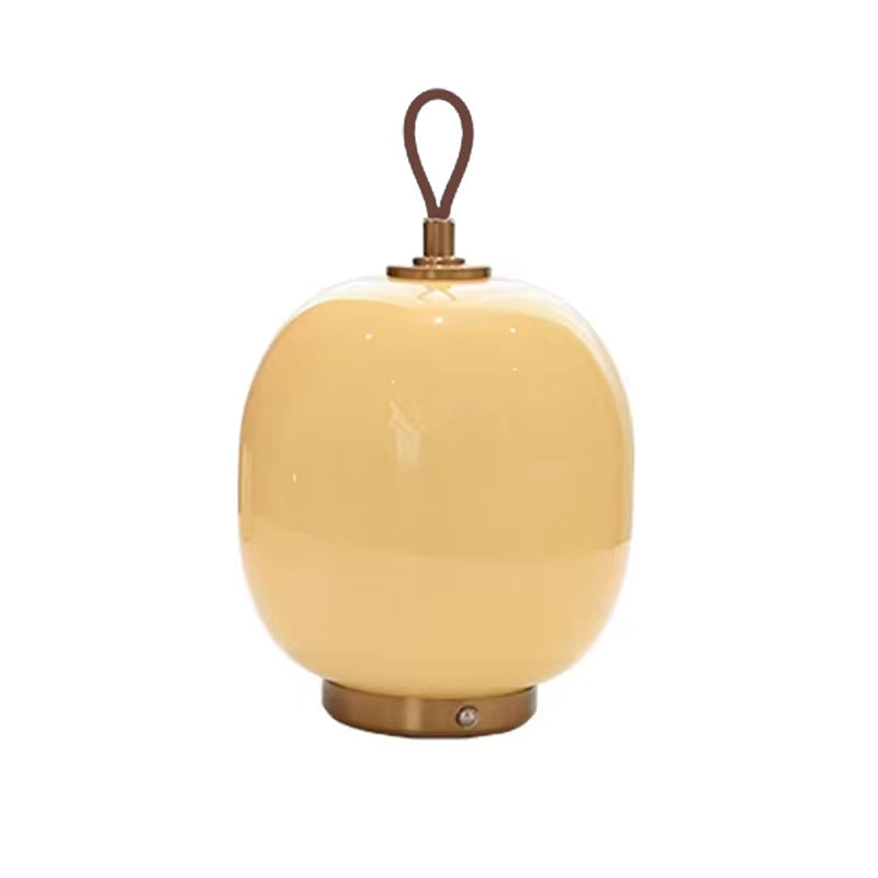 Creamy Glass Lantern Table Lamp