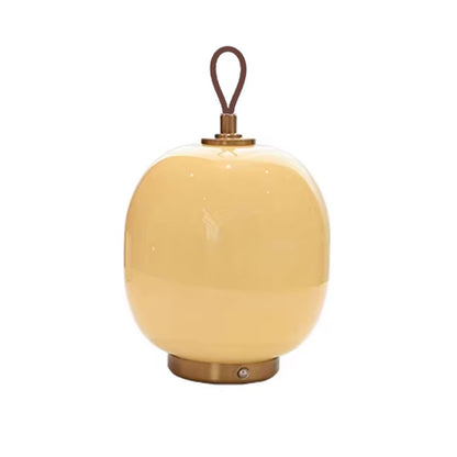 Creamy Glass Lantern Table Lamp