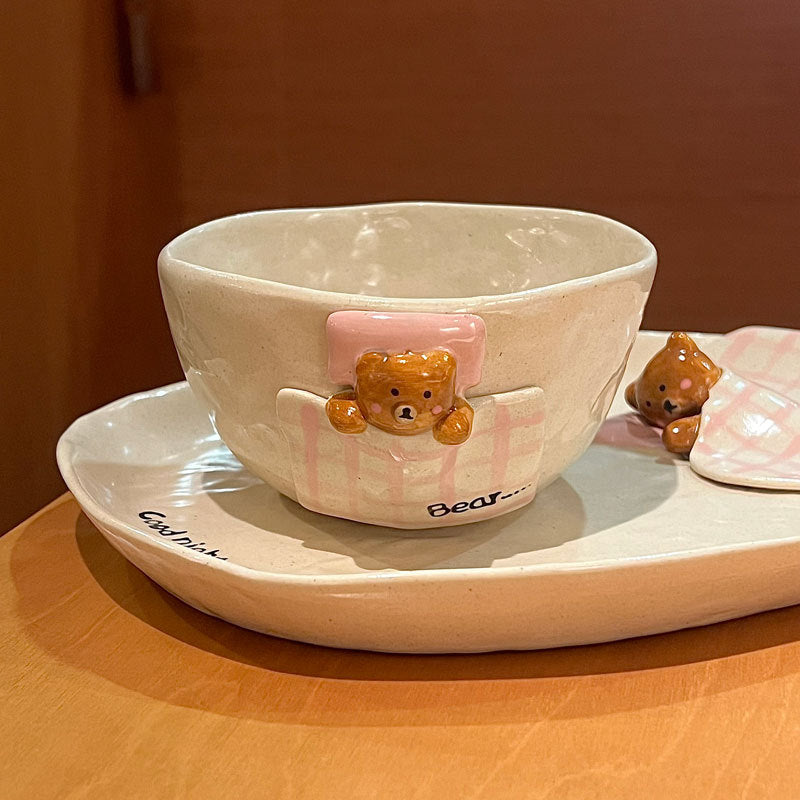 Creative Bear Under The Covers Ceramic Series