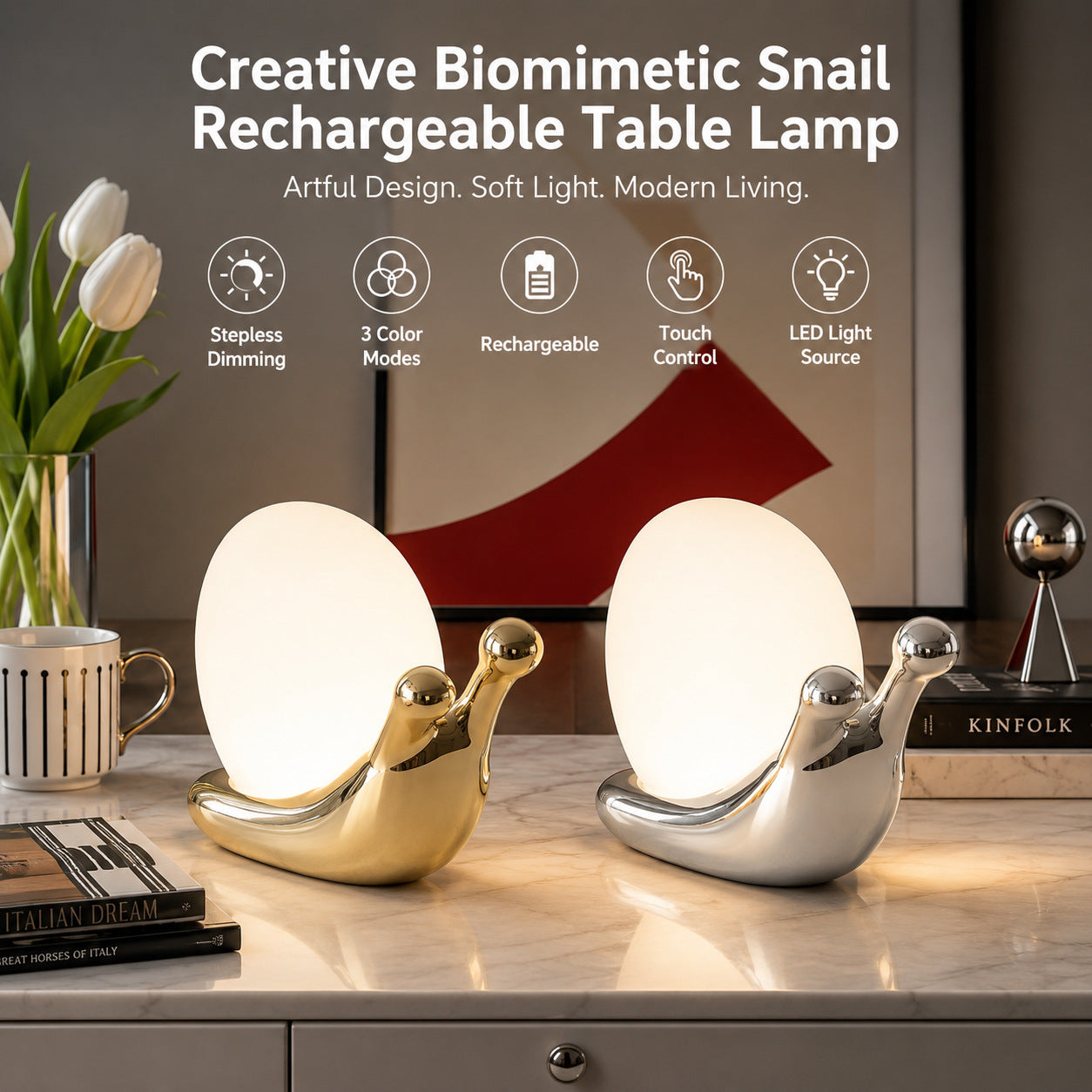 Creative Bedroom Snail Table Lamp