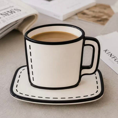 Creative Blue-White Manga-Style Mug
