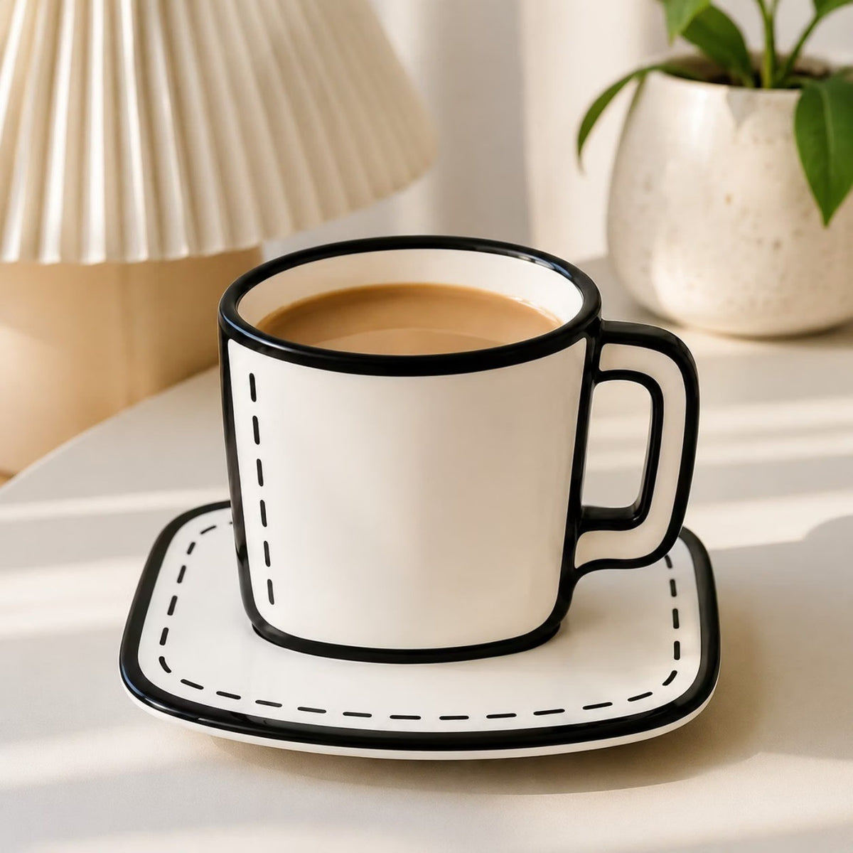 Creative Blue-White Manga-Style Mug