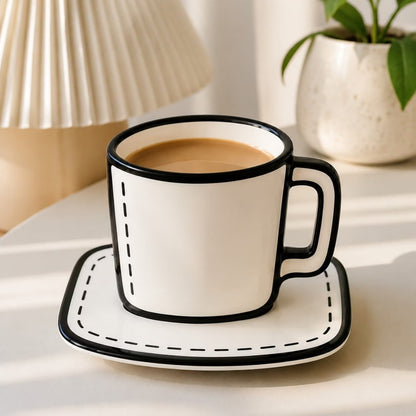 Creative Blue-White Manga-Style Mug