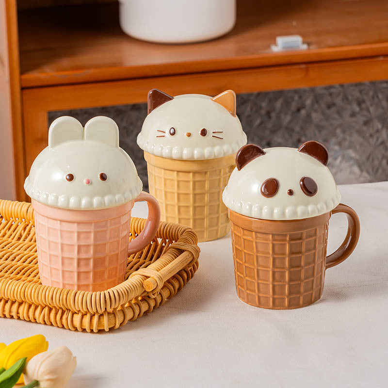Creative Cartoon Ice Cream Cone Mug