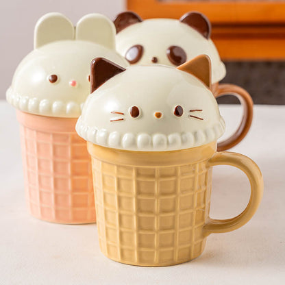 Creative Cartoon Ice Cream Cone Mug