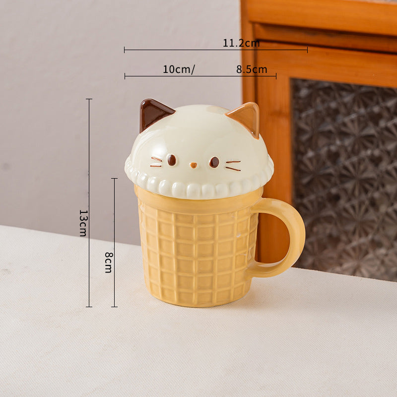 Creative Cartoon Ice Cream Cone Mug