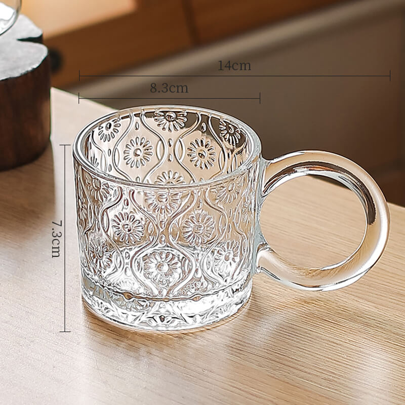 Creative Embossed Glass Cup