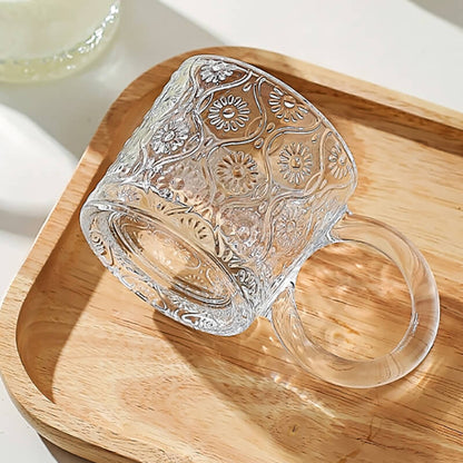 Creative Embossed Glass Cup