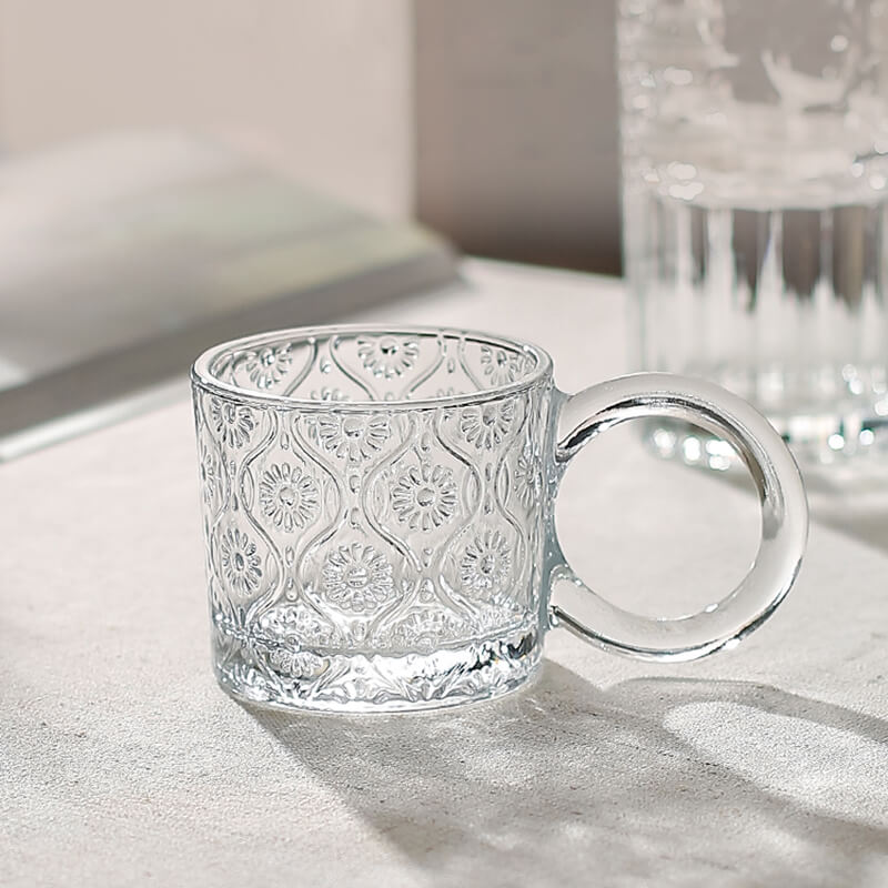 Creative Embossed Glass Cup