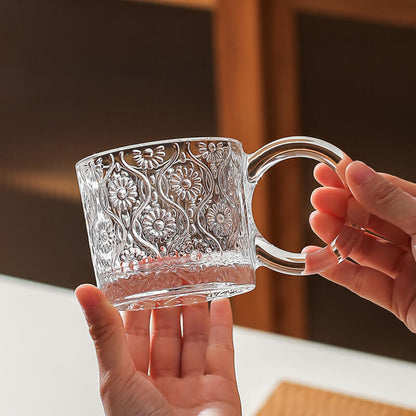 Creative Embossed Glass Cup