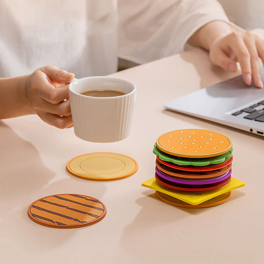 Creative Hamburger Shape Coaster Set