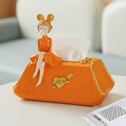 Elegant Bubble Girl Tissue Box