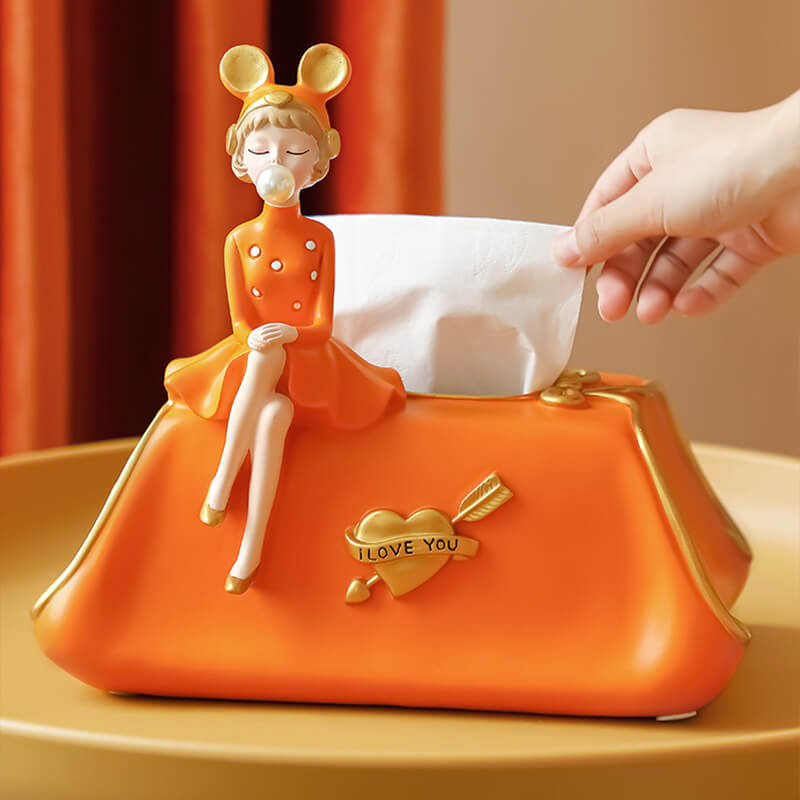 Elegant Bubble Girl Tissue Box