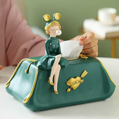 Elegant Bubble Girl Tissue Box