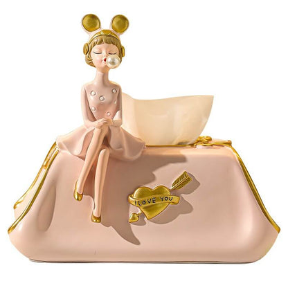 Elegant Bubble Girl Tissue Box