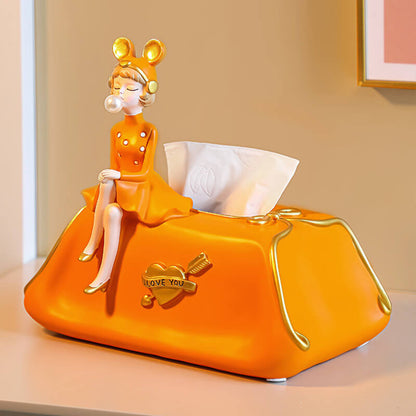 Elegant Bubble Girl Tissue Box