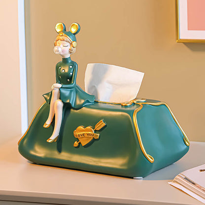 Elegant Bubble Girl Tissue Box