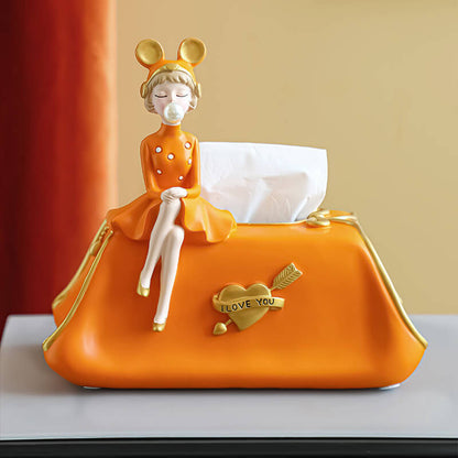 Elegant Bubble Girl Tissue Box