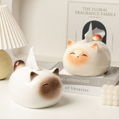Creative Cat Ceramic Tissue Box