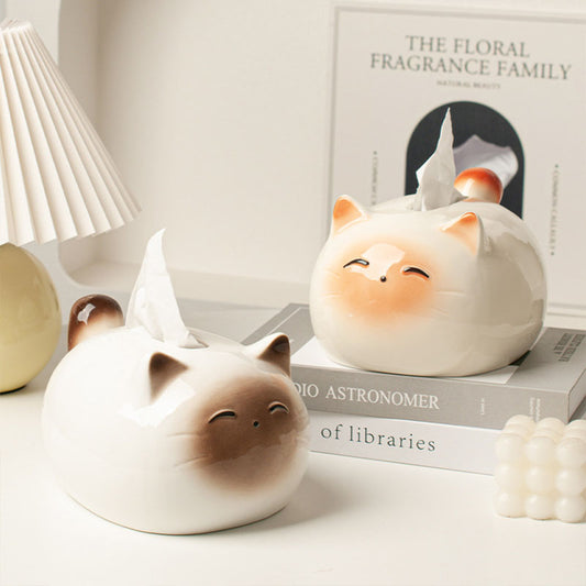 Creative Cat Ceramic Tissue Box