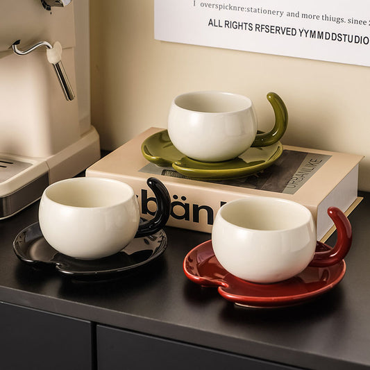 Creative Ceramic Coffee Cup And Saucer Set