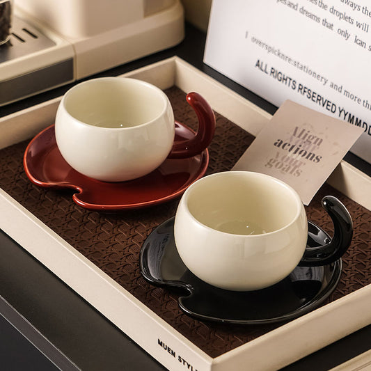 Creative Ceramic Coffee Cup And Saucer Set