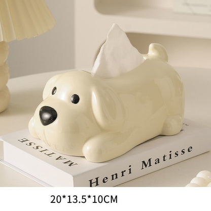 Creative Cute Dog Ceramic Tissue Box
