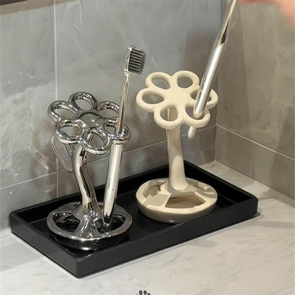 Porte-brosse à dents créatif en forme de fleur
