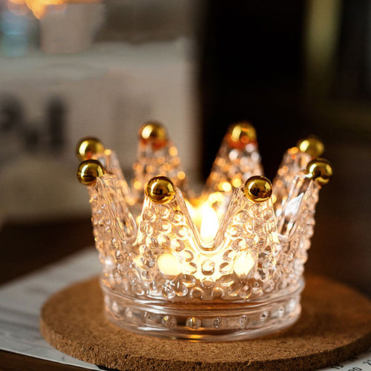 Crown Glass Candle Holder